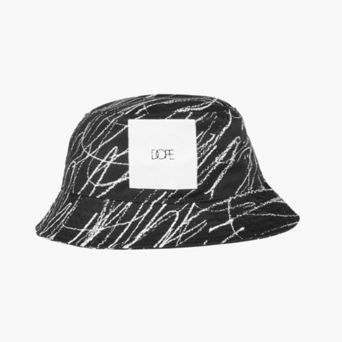 [도프]DOPE Concentric Square Logo Bucket (Black) - 풋셀스토어